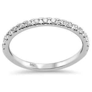 14K White Gold Diamond Ladies Diamond Band Ring Size 6.5 .26ct G SI
